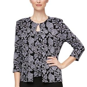 Petite size Women's Floral-Print Jacket & Top
